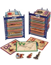 Excellerations Alphabet Puzzle Set of 26 with 2 Anti-Slide Puzzle Storage Racks