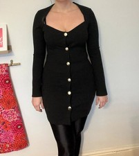 SAMPLE designer vintage black square neck black gown