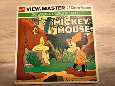 VTG GAF View-Master Mickey Mouse -3 reel Packet B528 With Booklet 1958 Disney