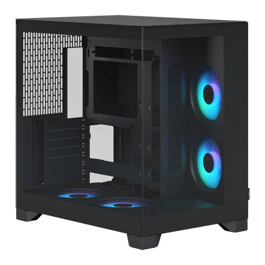 Fractal Design Pop 2 Vision Black RGB Panoramic Glass PC Gaming Case - Dual-Chamber Layout - Four Reverse Fans Included – Reverse Connector & ATX/E-ATX/mATX/ITX - Image 2