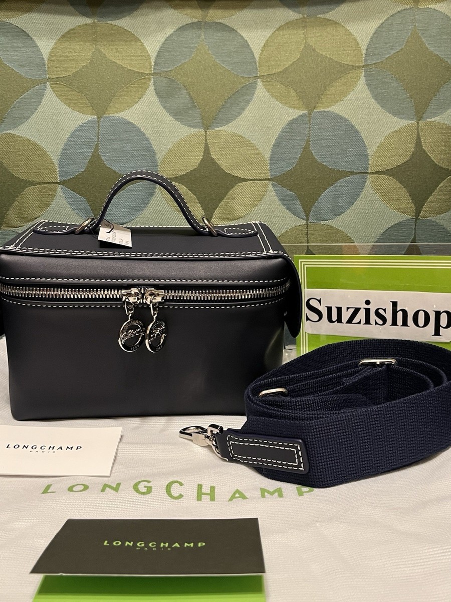 Longchamp Le Pliage Xtra Worker Leather Toolkit Train Case Navy