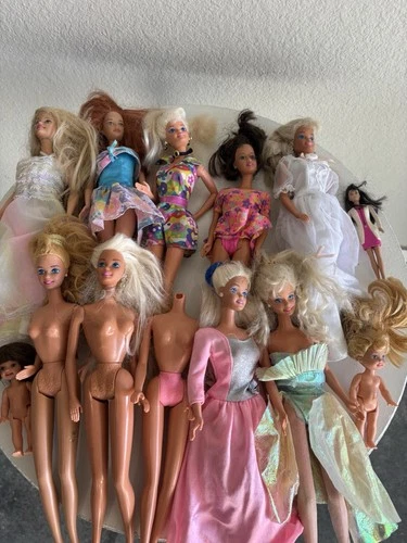 Mattel Barbie Vintage Dolls Lot of 13 TLC Doll Parts Restoration Project Crafts