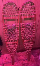 Vintage TUBBS Wallingford Vermont Wood & Leather Snowshoes, No. 200 10x46 inches