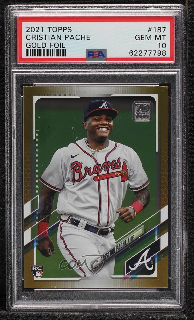 2021 Topps Gold Foil Cristian Pache #187 PSA 10 GEM MT 0hj7