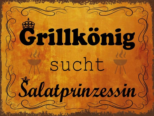 Holzschild 30X40 Cm GrillköNig Salatprinzessin Deko Geschenk Holz Schild-image