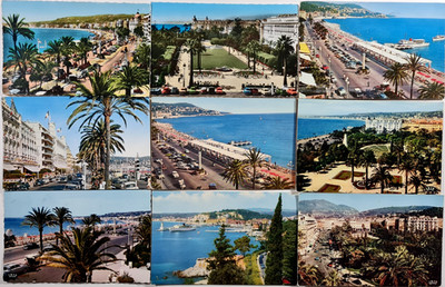 Postkarten Lot FRANKREICH 9 x Côte d Azur NICE NIZZA gelaufen ca. ~ 1959/1969
