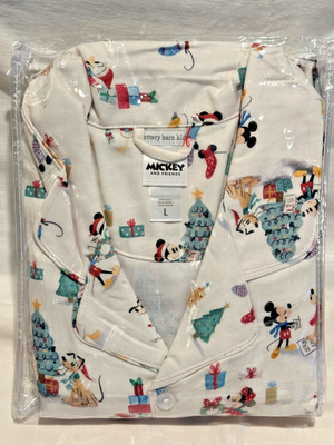 ☆S☆ Pottery Barn Kids ADULT LG Mickey Mouse Friends Holiday Adult