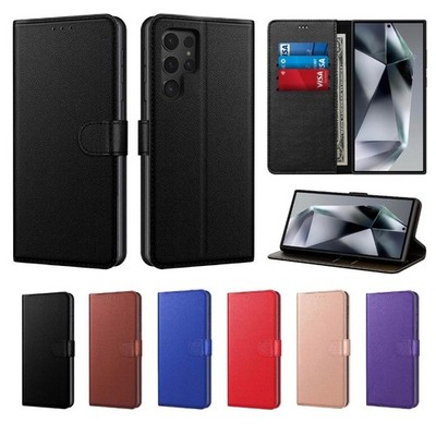 Hülle für Samsung S25 Ultra Plus S24 + S23 S22 S21 Plus Leder Flip Wallet Cover