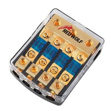 4 Way ANL Fuse Holder 60A, 0/2/4 Gauge in 4/8 Gauge Out Fuse Distribution Blo...