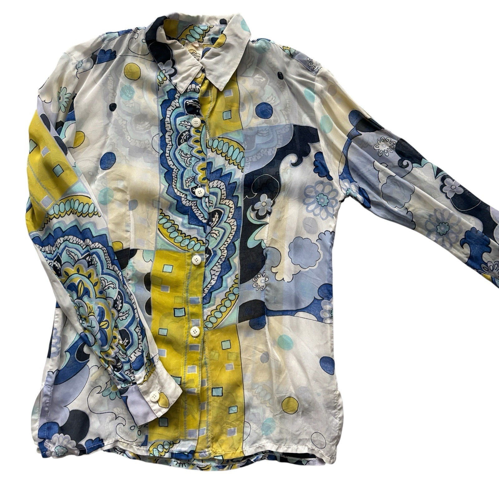 Vintage Womens Shirt 80s Patterned Retro Indie 10 image 2