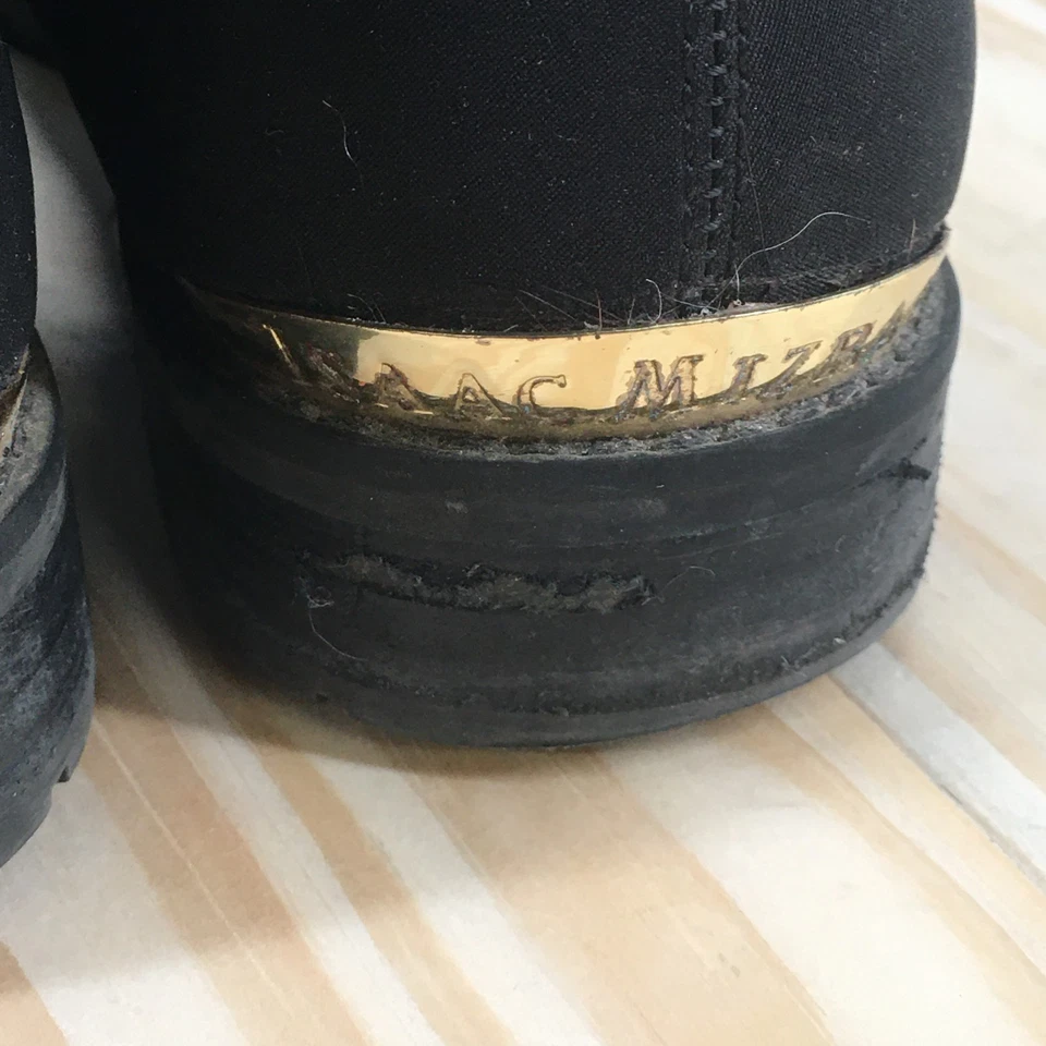 Issac Mizrahi Boots Womens 7.5 M Isamit Riding Black Leather Zip Buckle Straps - Image 4 of 4