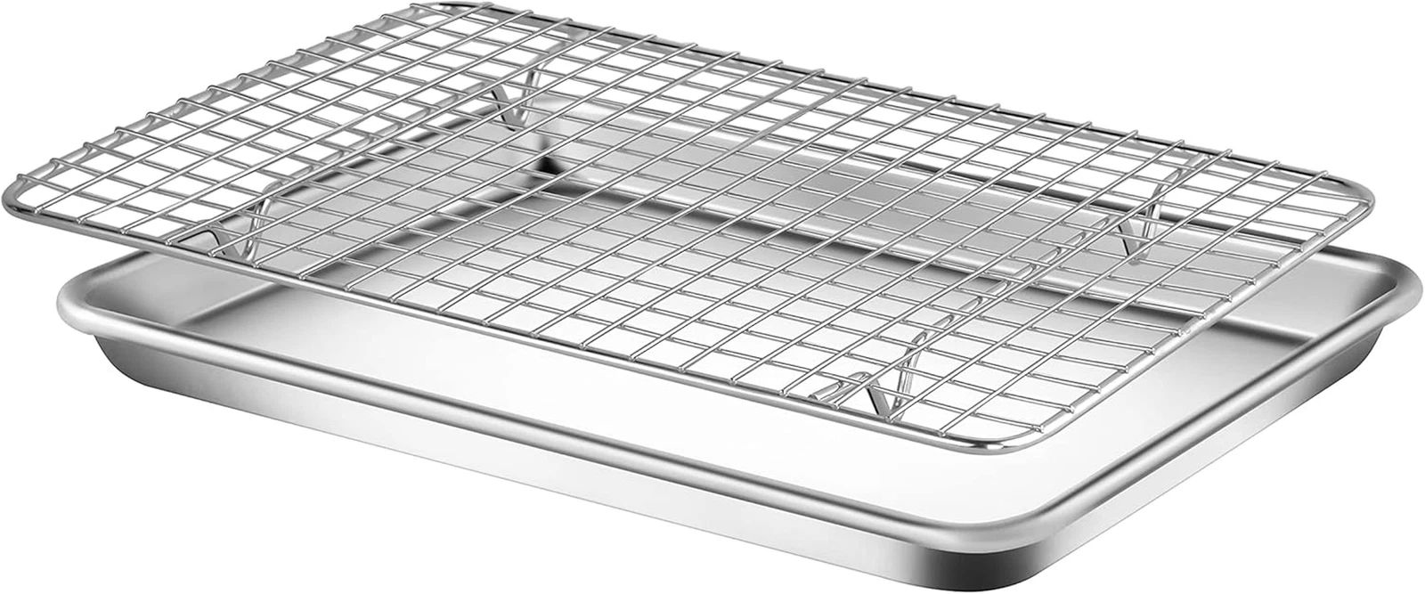 Aluminum Baking Sheet W/ Cooling Rack - Thick & Durable Cookie Sheet Tray for Ba