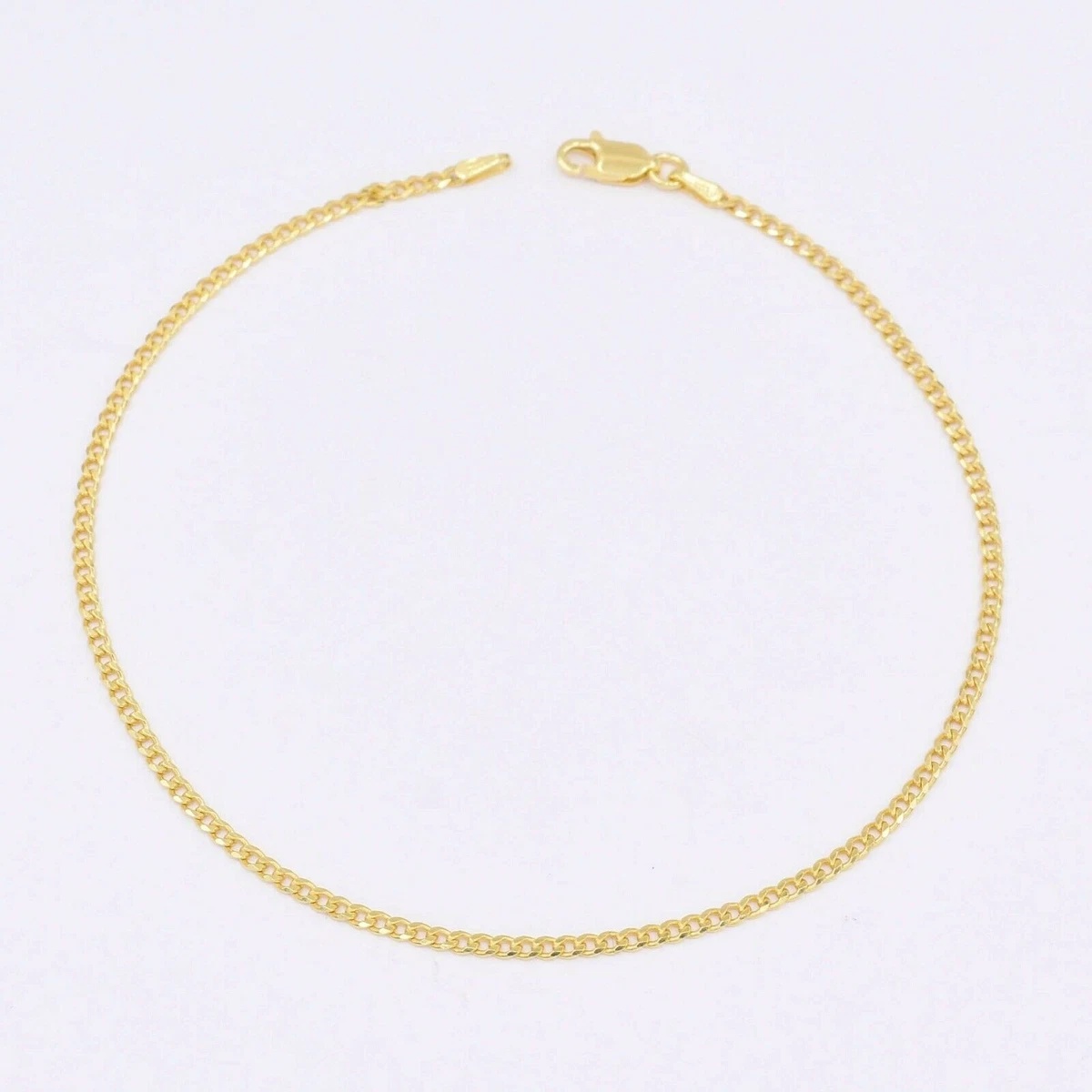 Cavigliera Oro 14kt Tricolore &ndash; Fantasia Taglio Diamante, Perline, Regolabile 9-10 Pollici