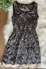 Rodarte For Target Beige Black Lace Print Mini Dress Size S