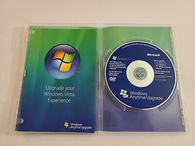 Microsoft Windows Vista Anytime Upgrade Disc w/ Case and Booklet 32 Bit