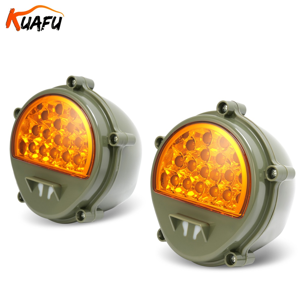 New LED Front Turn Signal Lights Yellow Lens For Humvee M35 M998