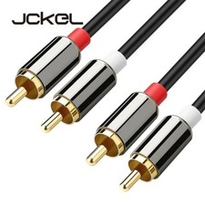 Image of Premium Twin Phono Cable Lead Stereo Audio 2 x RCA to 2 x RCA Male 24K GOLD