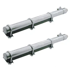 Quarter Fender Tube Brackets w/ U-Clamps (PAIR) 2x28 Chromed Stainless Steel