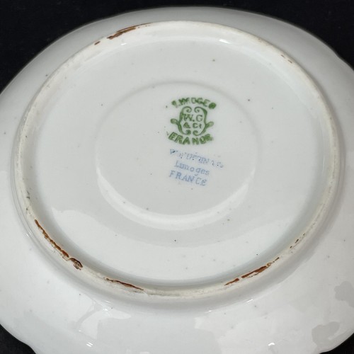 Limoges WILLIAM GUERIN & Co. Lot of 8 Demitasse Saucers Gold Trim Pink Yellow - Picture 9 of 10
