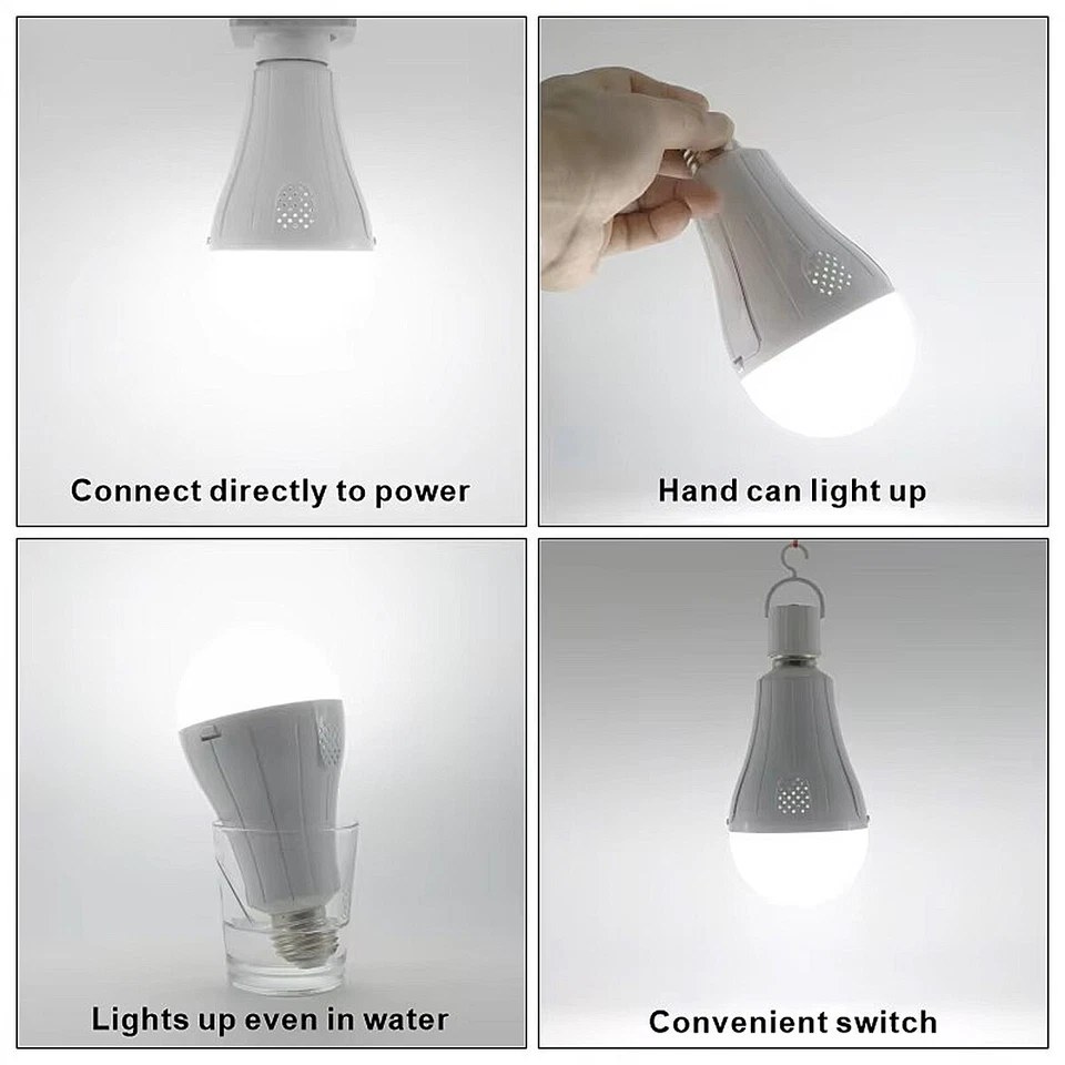 15W E27 LED Emergency Light Bulb Outdroor Hanging LED Lamp 220V Cool White 6500K - Image 4 of 4