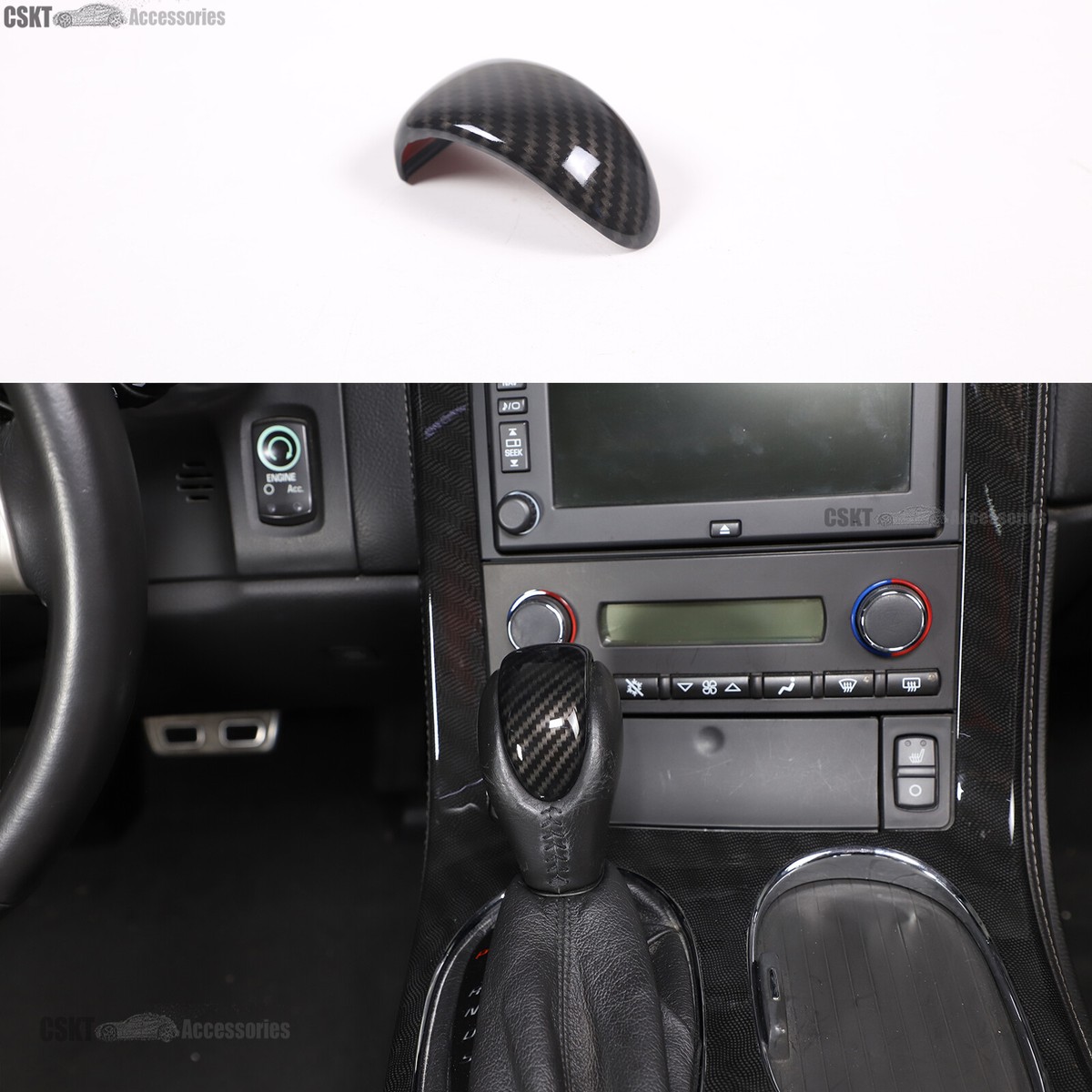 Corvette Interior Trim Carbon Fiber ABS Steering Wheel Button Covers For Corvette C6 2005-2013 – Black Trim Carbon Fiber Steering Wheel Cover