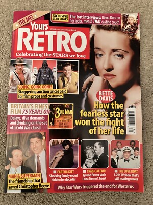 YOURS RETRO MAGAZINE December 2024 12/24 Bette Davis & Diana Dors