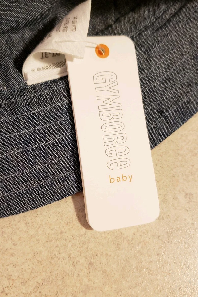 全新 Gymboree 男孩 6-12 12-24 个月 Chambray 太阳帽 蓝色海滩 夏季 #24419 — 第 3/3 张图片