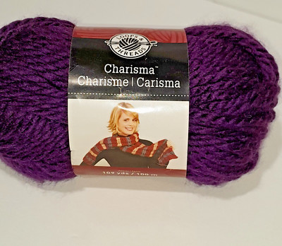 Loops and Threads Charisma Yarn #3 Deep Purple Bulky Acrylic 3.5 oz Skein