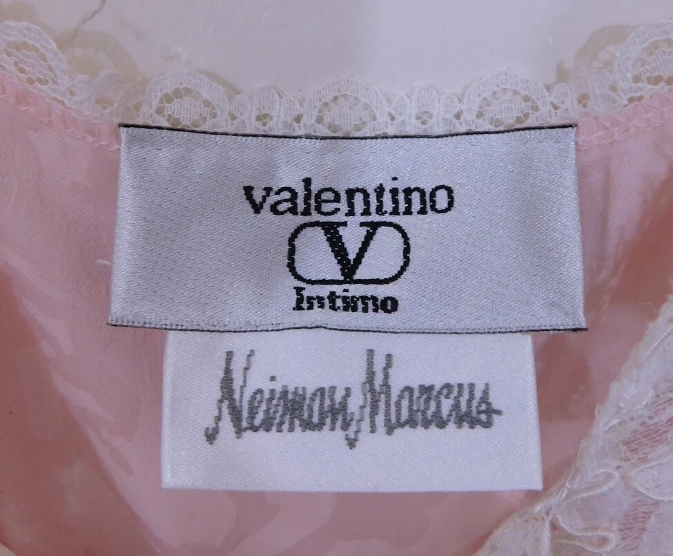 Camicia da notte Valentino intima pizzo orlo rosa raso tg S nuova con etichetta