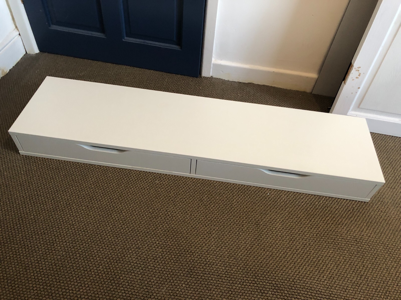 Ikea Ekby Alex Wall Shelf & 2 Drawers White + 3 brackets eBay