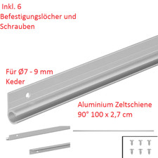 Piping Rail Aluminium Piping Strip 100cm for 7-9mm Piping 90° Awning Caravan Awning