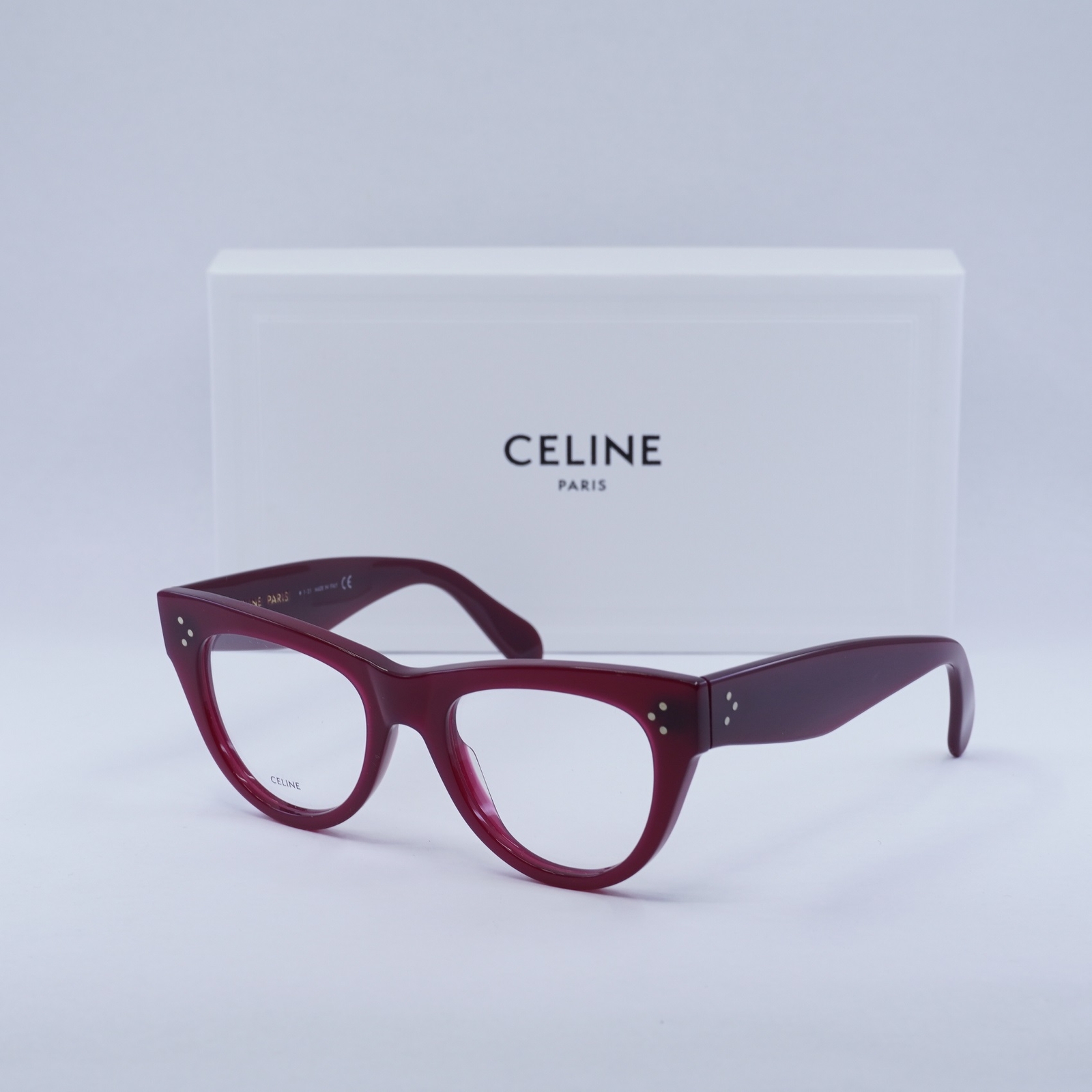CELINE CL5003IN 069 Burgundy 50mm Eyeglasses New Authentic