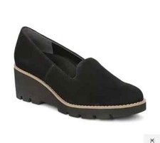 Vionic Willa Wedge Black Suede Size 9.5