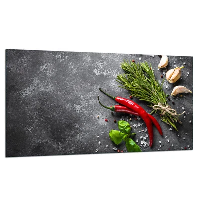 TMK Placa de cubierta de cocina cubierta de vitrocerámica protección contra salpicaduras vidrio 90x52 especias