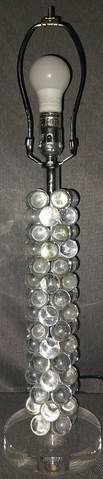 Juego de 2 lámparas de mesa de acrílico Adrian para exteriores bolas apiladas Ritz Carlton LA 2 Foto 3 de 4