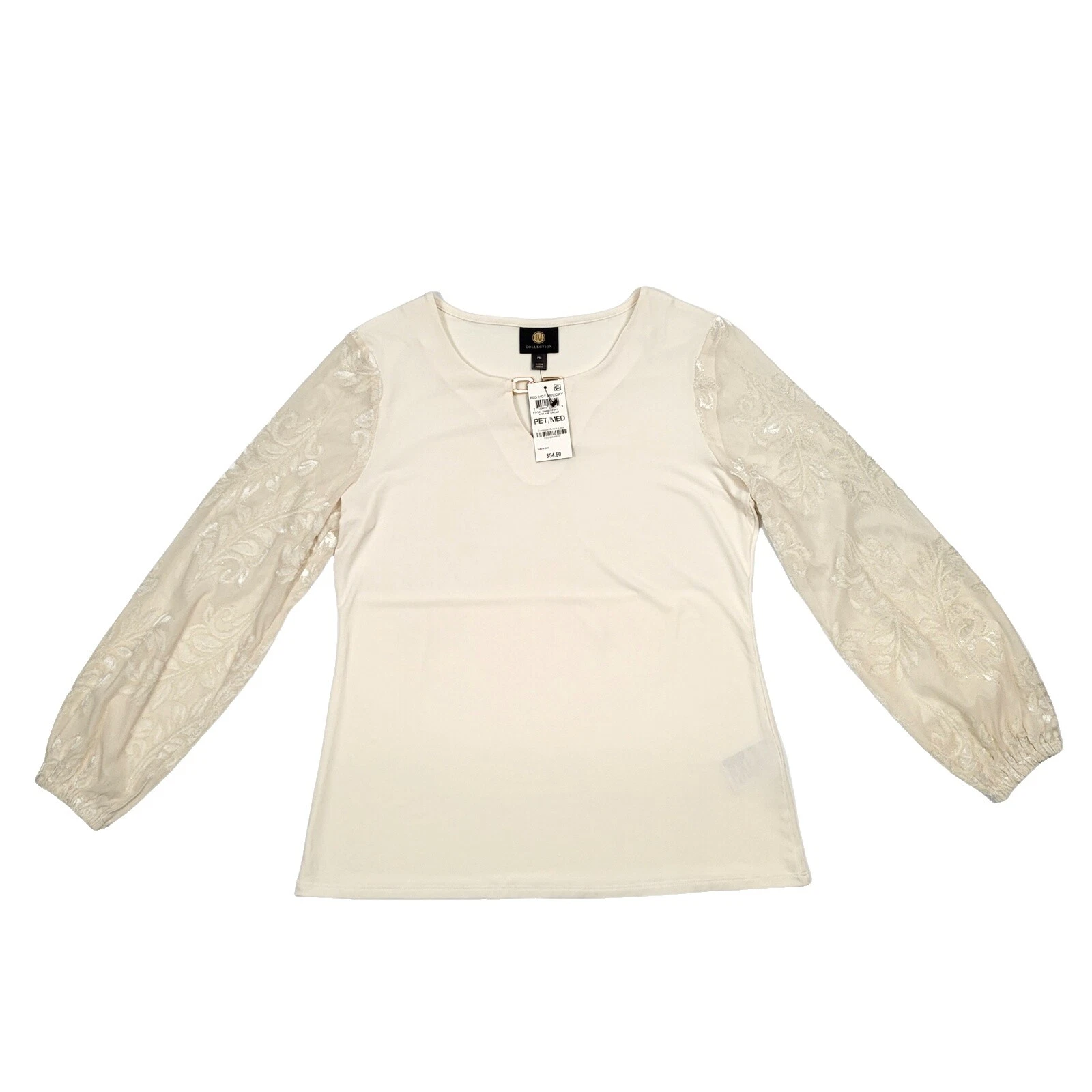 Blusas brancas JM Collection Poliéster para mulheres