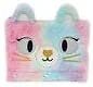 Pen Gear 3-Ring Soft Plush Kitty Binder Pencil Pouch in Pastel Rainbow with...