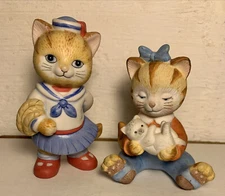 LOT OF 2 BC BRONSON TABBY KITTENS .. CAT SAILOR 1994 & CAT HOLDING KITTEN 1993