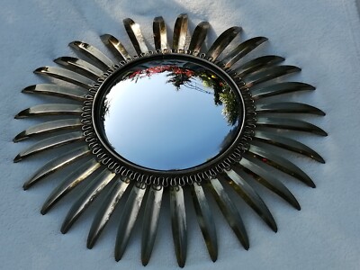 Sonnenspiegel Messing ca. 43 cm Wandspiegel Sunburst Mirror 70s Design Spiegel