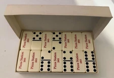 Vintage DOMINOES SET Domino Puremco Pizza Station 2003 RARE NICE SET