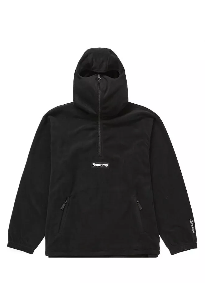 Size L - Supreme/Polartec Facemask Half Zip Pullover (Black)(FW22)