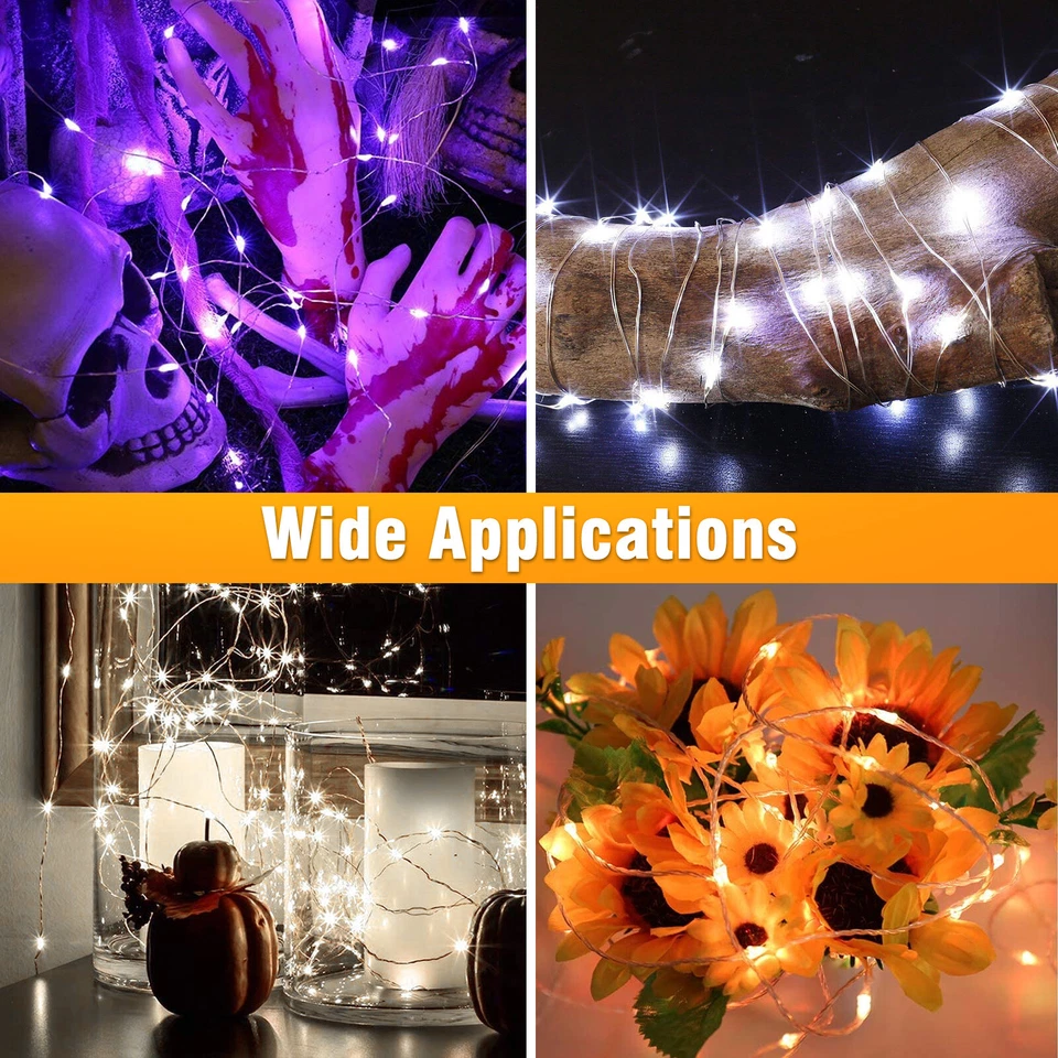 Lote al por mayor de 20 luces de hadas con cadena de alambre de cobre que funcionan con baterías de 6,6 pies Foto 4 de 4