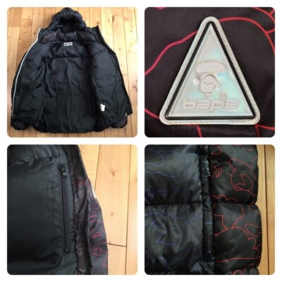 BAPE Pencil Neon camo Down Jacket Black A Bathing Ape Size M | eBay