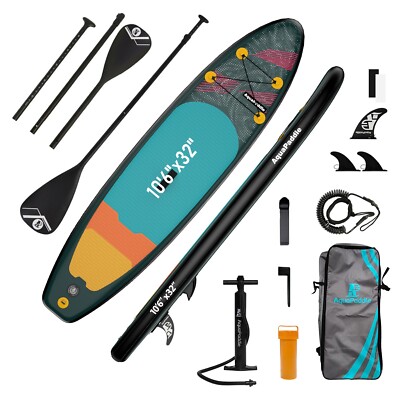 Inflatable Stand Up Paddle Board Wide Stance 6' Thick Blow Up SUP Paddle Board