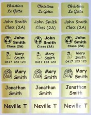 96 36 FREE Gold Customised Personalised Name Label Sticker 30 15mm Dishwasher