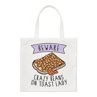 Beware VerrüCkt Beans On Toast Damen Regular Tragetasche Lustig FrüHstüCk Essen