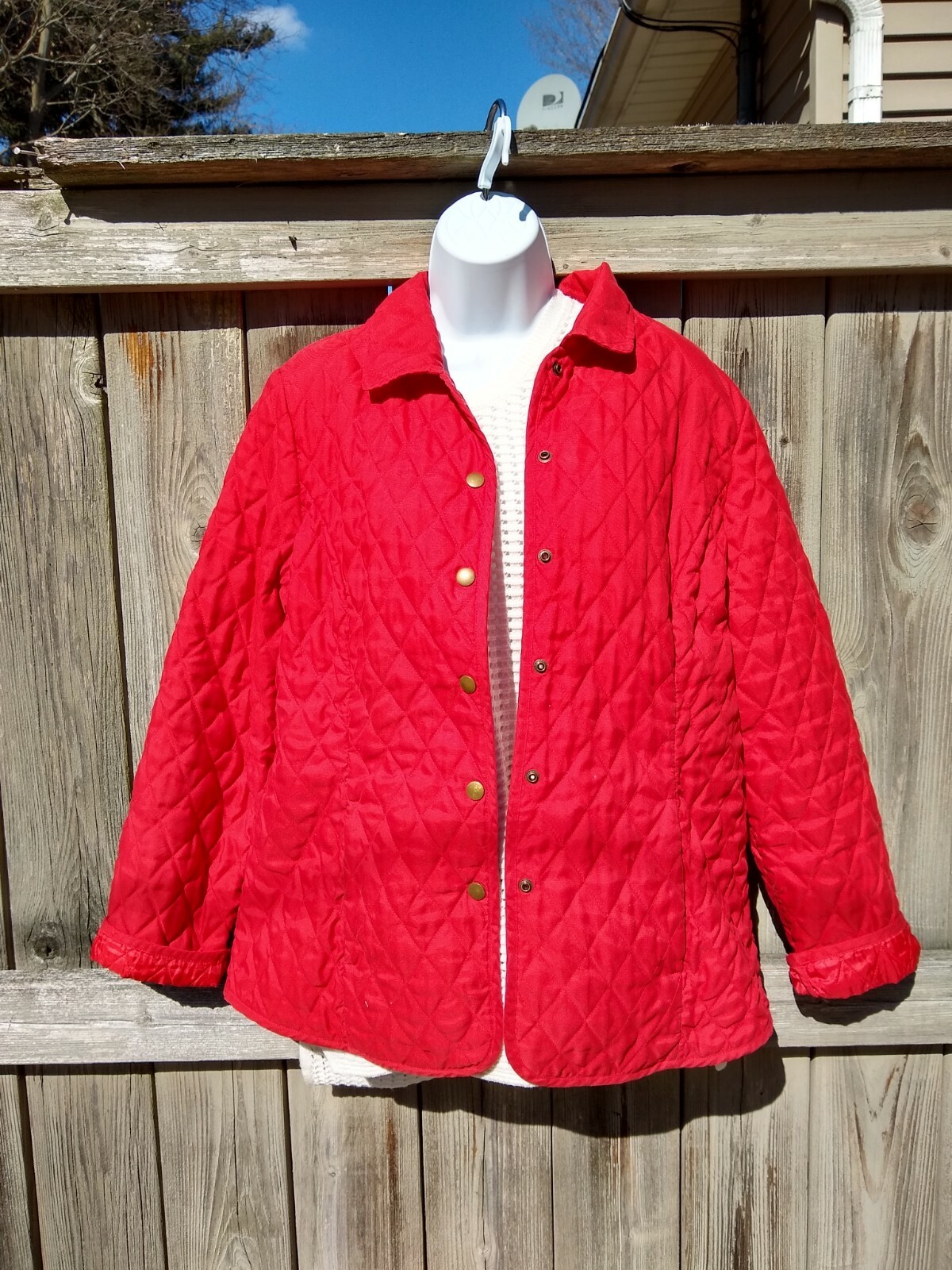 PENDLETON Diamond Quilted Jacket RED Button Snap … - image 4
