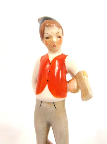 Small Vintage Hollohaza Porcelain Lumber Jack Figurine - Picture 8 of 11