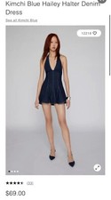 Kimchi Blue Hailey Halter Denim Dress - Urban Outfitters