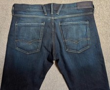 Image of BNWOT Replay Anbass Hyperflex Blue Denim Designer Mens Jeans | 36W 32L